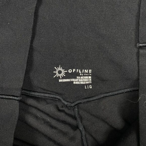 Offline By Aerie Leggings Real Me 7/8 Legging Hi Rise Black Womens Size Large - Picture 4 of 5